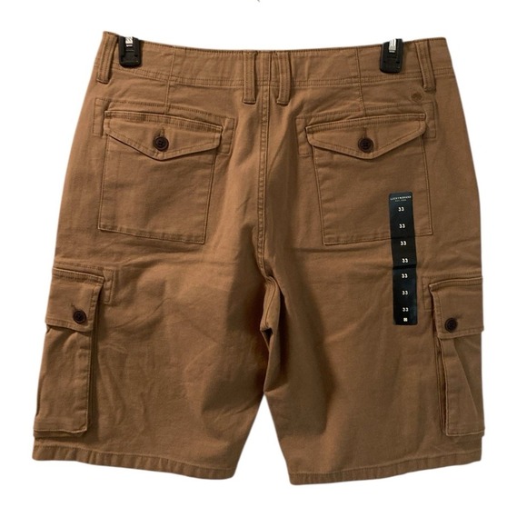 Lucky Brand Cargo Shorts Saturday Stretch Size‎ 33 Golden Brown  11" Inseam NWT - Picture 2 of 12